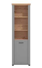 Vysoká knižnica lotta - šedá/dub artisan.

 

Knižnica obsahuje 3 otvorené police na uloženie kníh či dekorácií a 1 priestor krytý dvierkami.

 

Rozmery Vysoké komody Lotta sú 60,5x194,5x41cm (š, v, h).

 

Všetky produkty z kolekcie Lotta nájdete nižšie v súvisiacich produktoch.