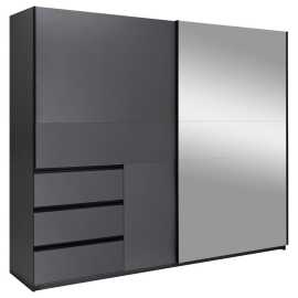 MID.YOU SKRIŇA S POSUVNÝMI DVERAMI, grafitová, 250/205/61,5 cm.