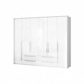 Šesťdverová skriňa tiana-biela - p64b/pn s osvetlením.

 

Všetky viditeľné strany skrine sú potiahnuté vysoko lesklým UV lakom, ktorý je štyrikrát odolnejší voči fyzickému poškodeniu v porovnaní so štandardným lakom, v tomto prípade odtieňom v krištáľovo bielej farbe.

 

Varianty šesťdverových skríň bez zásuviek:


	P6/PN - Skriňa v základnom prevedení - 272x224x56cm (š, v, h), hmotnosť 232,17kg
	P6A/PN - Skriňa obohatená o ozdobný rám – 277x226x60cm (š, v, h), hmotnosť 254,47kg
	P6A/PN - Skriňa obohatená o ozdobný rám s osvetlením – 277x226x60cm (š, v, h), hmotnosť 255,12kg


Skriňa sa skladá z troch rovnakých dvojdverových častí, ktoré obsahujú vždy tri široké police a jednu širokú šatníkovú tyč.

 

Varianty šesťdverových skríň s jednou zásuvkovou časťou:


	P62/PN - Skriňa v základnom prevedení - 272x224x56cm (š, v, h), hmotnosť 238,88kg
	P62A/PN - Skriňa obohatená o ozdobný rám – 277x226x60cm (š, v, h), hmotnosť 261,18kg
	P62B/PN - Skriňa obohatená o ozdobný rám s osvetlením – 277x226x60cm (š, v, h), hmotnosť 261,83kg


Dvojdverové časti bez zásuviek obsahujú vždy tri široké police a jednu širokú šatníkovú tyč.

 

Varianty šesťdverových skríň s dvoma zásuvkovými časťami po stranách:


	P64-2/PN - Skriňa v základnom prevedení - 272x224x56cm (š, v, h), hmotnosť 245,59kg
	P64A-2/PN - Skriňa obohatená o ozdobný rám – 277x226x60cm (š, v, h), hmotnosť 267,89kg
	P64A-2/PN - Skriňa obohatená o ozdobný rám s osvetlením – 277x226x60cm (š, v, h), hmotnosť 268,54kg


Dvojdverové časti so zásuvkami ponúkajú okrem dvoch zásuviek aj jednu policu a jednu šatníkovú tyč.

 

Varianty šesťdverových skríň s dvoma zásuvkovými časťami uprostred:


	P64/PN - Skriňa v základnom prevedení - 272x224x56cm (š, v, h), hmotnosť 261,77kg
	P64A/PN - Skriňa obohatená o ozdobný rám – 277x226x60cm (š, v, h), hmotnosť 284,07kg
	P64B/PN - Skriňa obohatená o ozdobný rám s osvetlením – 277x226x60cm (š, v, h), hmotnosť 284,72kg


Každá z dvojdverových častí so zásuvkami ponúka okrem dvoch zásuviek aj jednu policu a jednu šatníkovú tyč.

 

Varianty šesťdverových skríň s tromi zásuvkovými časťami:


	P66/PN - Skriňa v základnom prevedení - 272x224x56cm (š, v, h), hmotnosť 252,3kg
	P66A/PN - Skriňa obohatená o ozdobný rám – 277x226x60cm (š, v, h), hmotnosť 274,6kg
	P66B/PN - Skriňa obohatená o ozdobný rám s osvetlením – 277x226x60cm (š, v, h), hmotnosť 275,25kg


Každá z dvojdverových častí so zásuvkami ponúka okrem dvoch zásuviek aj jednu policu a jednu šatníkovú tyč.

 

Pomocou doplnkového vybavenia, ktoré nájdete v súvisiacom tovare nižšie, si môžete každú zo skríň ešte viac prispôsobiť svojim potrebám.

Všetky produkty z kolekcie Tiana nájdete nižšie v súvisiacom tovare.