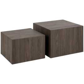 SADA KONFERENČNÝCH STOLÍKOV, tmavohnedá, kompozitné drevo, 50/58/40/50/33/58 cm.