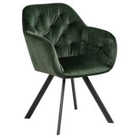 Carryhome STOLIČKA S PODRÚČKAMI, zamat, lesná zelená.