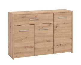 Komoda 3d+1z joel - dub artisan.

 

Komoda je opatrená dvierkami za ktorými sa skrývajú priehradky a širokou zásuvkou.

 

Rozmery komody 3D+1Z Joel sú 119x80,5x33cm (š, v, h).

 

Všetky produkty z kolekcie Joel nájdete nižšie v súvisiacich produktoch.