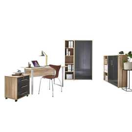 MID.YOU KANCELÁRIA, dub sonoma, antracitová s vysokým leskom,.