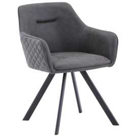 Hom`in STOLIČKA S PODRÚČKAMI, železo, mikrovlákno, čierna, sivohnedá.