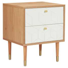 Boxxx NOČNÝ STOLÍK, dub, biela, farba duba, 45/55/40 cm.