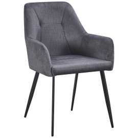 Carryhome STOLIČKA S PODRÚČKAMI, železo, tkaná textília, sivá, čierna.