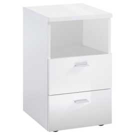 Carryhome NOČNÝ STOLÍK, biela s vysokým leskom, 35/62/40 cm.