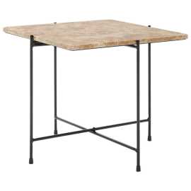 Livetastic KONFERENČNÝ STOLÍK, hnedá, čierna, kov, kameň, 50/50/45 cm.