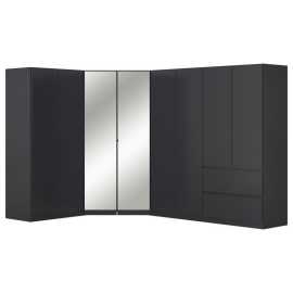 Rauch Möbel ROHOVÁ ŠATNÍKOVÁ SKRIŇA, sivá, 208/197/298 cm.