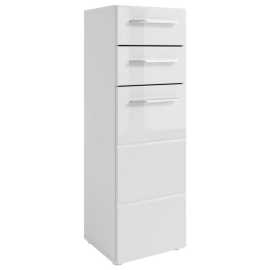 MID.YOU VYSOKÁ KOMODA, biela, biela s vysokým leskom, 34/104/31 cm.