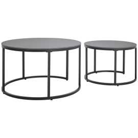Livetastic SADA KONFERENČNÝCH STOLÍKOV, čierna, kov, keramika, 80/60/46/40/80/60 cm.