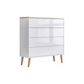 MID.YOU KOMODA, biela, farba duba, biela s vysokým leskom, 79/86/33 cm.