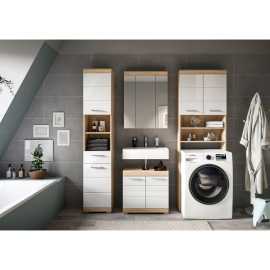 MID.YOU KÚPEĽŇA dub sonoma, biela s vysokým leskom.