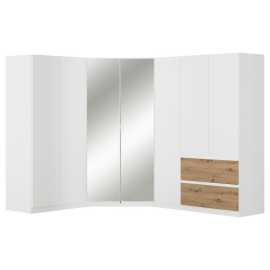 Rauch Möbel ROHOVÁ ŠATNÍKOVÁ SKRIŇA, biela, dub artisan, 208/197/253 cm.