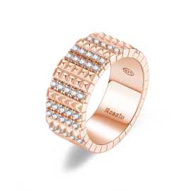 Rosato Blyštivý bronzový prsteň so zirkónmi Cubica RZCU58 56 mm.