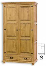 Skriňa s policami a tyčou sedliacka szy 01b - k16 antická biela.