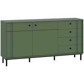 Carryhome ŠIROKÁ KOMODA, zelená, 160,2/81,8/37 cm.