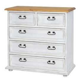 Drevená komoda s šuplíky com 105 slim - k02 tmavá borovica.