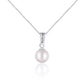 JwL Luxury Pearls Elegantný náhrdelník s morskou perlou Akoya a kryštály JL0658 (retiazka, prívesok).