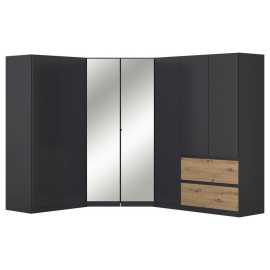 Rauch Möbel ROHOVÁ ŠATNÍKOVÁ SKRIŇA, sivá, dub artisan, 208/197/253 cm.