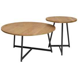 Boxxx SADA KONFERENČNÝCH STOLÍKOV, čierna, divoký dub, drevo, kov, 60/60/40 cm.