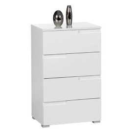 Carryhome KOMODA, biela, biela s vysokým leskom, 50/80/40 cm.