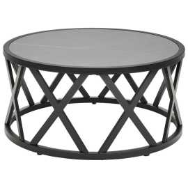 Livetastic KONFERENČNÝ STOLÍK, čierna, svetlosivá, kov, kameň, 75/35/75 cm.