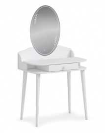 Toaletný stolík so zrkadlom a osvetlením ema - biela.

A zrkadlo?

 Drevené skosené nohy dodávajú stolíku stabilitu a štýlový vzhľad.

 

 

Rozmery toaletného stolíka Beauty sú 80x143x50cm (š, v, h).

 

 

Všetky produkty z kolekcie Ema  nájdete nižšie v súvisiacich produktoch.