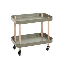 SERVÍROVACÍ VOZÍK, zelená, prírodná farba, farba buka, 50/30/47 cm.