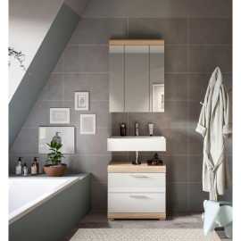 MID.YOU KÚPEĽŇA dub sonoma, biela s vysokým leskom.