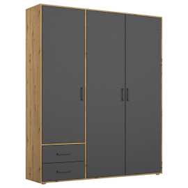 Rauch Möbel SKRIŇA S OTOČNÝMI DVERAMI, sivá, dub artisan, 140/194/53 cm.