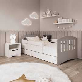 MID.YOU POSTEĽ PRE DETI A MLÁDEŽ 80/140 cm, sivá, biela.