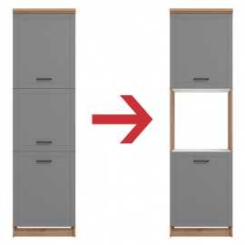 Potravinová víceúčelová skříňka lotta - dub artisan/šedá.

 

Potravinová viacúčelová skrinka do kuchyne, ako už jej názov napovedá, ponúka možnosť využitia ako špajza alebo aj skriňa na vloženie vstavanej rúry. Stačí iba nepripevniť prostredné dvierka a prostrednú časť chrbta a je možné nainštalovať rúru.

Skrinku je možné dokopmletovať ku kuchynským prvkom z rovnomennej kolekcie.

 

 

Rozmery potravinovej viacúčelovej skrinky Lotta sú 60x218,5x57,5cm (š, v, h).

 

 

Všetky produkty z kolekcie Lotta nájdete nižšie v súvisiacich produktoch.