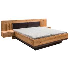 Linea Natura ZOSTAVA S POSTEĽOU, 180/200 cm, čierna, farba duba.