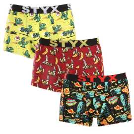 3PACK pánske boxerky Styx art športová guma viacfarebné (3G13198) L, trenky.