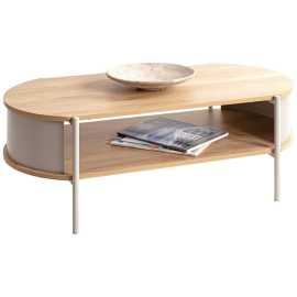 KONFERENČNÝ STOLÍK, farba duba, svetlosivá, kov, kompozitné drevo, 100/54/37 cm.