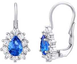 Silvego Strieborné náušnice s modrými Swarovski ® zirkónmi SILVEGO31866M.
