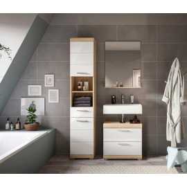 MID.YOU KÚPEĽŇA dub sonoma, biela s vysokým leskom.