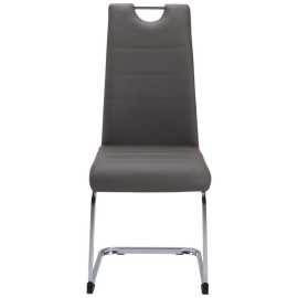 P & B STOLIČKA S PRUŽNÝM PODNOŽÍM, vzhľad kože, taupe, chrómová.