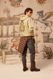 Bavlnená mikina Medicine zelená farba, s kapucňou, s potlačou.