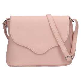 Dámska kožená crossbody kabelka Italia Alice - svetlo růžová.