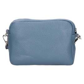 Dámska kožená crossbody kabelka Italia Marika - modrá.