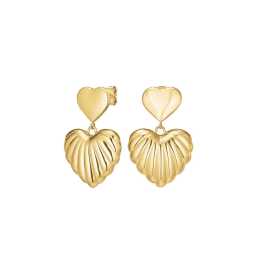 Rosefield Módne pozlátené visiace náušnice Srdce JEDHG-J984.