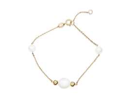 JVD Pôvabný pozlátený náramok s perlami SVLB0747SH8GP18.