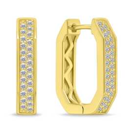 Brilio Silver Pozlátené náušnice s trblietavými zirkónmi EA1138Y.