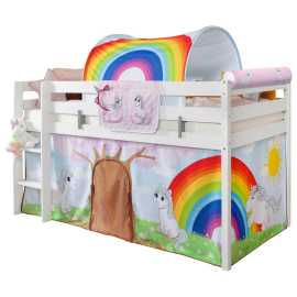 MID.YOU VYVÝŠENÁ POSTEĽ, 90/200 cm biela.