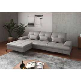 Sit & More ROHOVÁ SEDAČKA, textil, koža, svetlosivá.