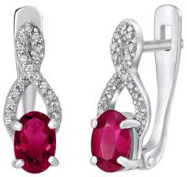 Silvego Strieborné náušnice so syntetickým rubínom GRACE QRE03R.