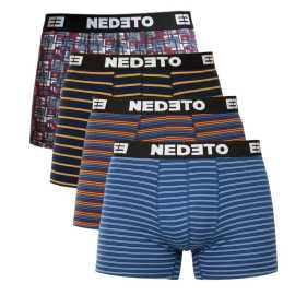 4PACK pánske boxerky Nedeto viacfarebné (4NBV2) 4XL, trenky.
Zbavte sa nudy a pridajte do svojho šatníka zdravú dávku štýlu a originality!
Pohodlný materiál pre ideálne pohodlie
Boxerky sú vyrobené z mäkkého a priedušného materiálu z bavlny s prímesou elastanu, vďaka čomu sa prispôsobia vášmu telu bez toho, aby vás akokoľvek obmedzovali.
Výrazný dizajn, ktorý vás pobaví
Zábavný potlač vytvára svieži a veselý vzhľad, ktorý vám zaručene zdvihne náladu.
Prečo vyskúšať boxerky Nedeto

Naša značka Nedeto: Kvalita, ktorú sami garantujeme a testujeme.
Originálny dizajn: Hravý štýl, ktorý vás rozosmeje.
Pohodlný materiál a strih: Vhodné na každodenné nosenie, relax a voľný čas.

Česká značka Nedeto ponúka kvalitné spodné prádlo za skvelú cenu
Nielenže predávame spodné prádlo Nedeto, ale tiež stojíme za jeho výrobou.
Ako sa starať o boxerky Nedeto
Aby vaše obľúbené boxerky dlho vyzerali ako nové, odporúčame dodržiavať tieto pokyny na údržbu.

Pranie: Boxerky perte na 30 °C, najlepšie naruby.
Sušenie: Nesušte v sušičke.
Žehlenie: Áno, boxerky môžete žehliť na nízkej teplote, ideálne naruby, aby nedošlo k poškodeniu vzoru a elastických vlákien.

Tip: Staňte sa odborníkom na starostlivosť o spodnú bielizeň vďaka tipom v našom článku a poskytnite svojim obľúbeným kúskom starostlivosť, ktorú si zaslúžia.