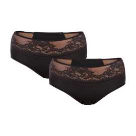 2PACK Menštruačné nohavičky Dorina Eco Moon Lace Midi (DOR052) XL.
Zažite kombináciu spoľahlivej ochrany a ženskej elegancie vďaka menstruačným nohavičkám Dorina s čipkovanými detailmi.
Kvalitný materiál, ktorý vás bude hýčkať
Základný materiál menstruačných nohavičiek z nylonu s prímesou elastanu je jemný, príjemne hladký a perfektne sa prispôsobí tvaru každého ženského tela.
Elegantný dizajn s čipkovaným detailom
Menštruačné nohavičky Dorina v midi strihu kombinujú funkčnosť s krásou.
Prečo vyskúšať menštruačné nohavičky Dorina

Elegantný čipkový dizajn: Menštruačné spodné prádlo, ktoré je naozaj krásne.
Spoľahlivá absorpcia a pohodlie: Vhodné na bežné denné nosenie aj na zvláštne príležitosti.
Ekologická alternatíva: Šetrí prírodu aj vašu peňaženku.

Dorina – značka, ktorá spája pohodlie s trendovým dizajnom
Dorina je renomovaná nemecká značka dámskeho spodného prádla, ktorá má bohatú históriu od roku 1968.
Ako sa starať o menstruačné nohavičky Dorina

Pred prvým použitím: Predtým, ako si nové menstruačné nohavičky oblečieš prvýkrát, je potrebné ich vyprať – buď ručne, alebo v práčke na šetrný program do 40 °C.
Po každom použití: Najprv prádlo dôkladne prepláchnite v studenej vode.


Pranie: Nohavičky perte na maximálne 30 °C na jemný program bez aviváže.
Sušenie: Nesušte v sušičke – vysoká teplota by mohla narušiť funkčné vrstvy.
Žehlenie: Nohavičky nežehli – mikrovlákno aj čipka sú citlivé na vysoké teploty.

Tip: Menštruačné nohavičky sú skvelý vynález!